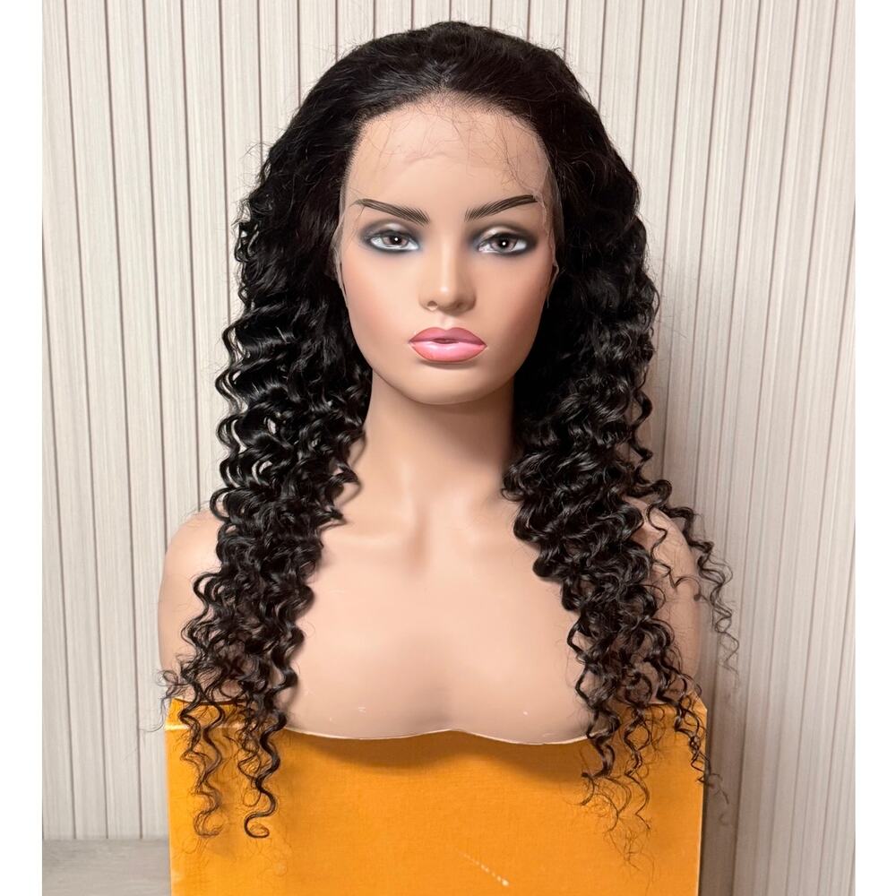 13x4 HD Human Hair Wig 26" Deep Wave 180% Density NWT